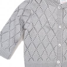 MC7092: Baby Girls Grey Knitted Cardigan (0-9 Months)